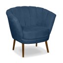 Ver imagem 1 de Poltrona Pétala Flor Decorativa Suede Azul marinho
