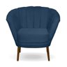 Poltrona Pétala Flor Decorativa Suede  Azul marinho - 3