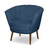 Poltrona Pétala Flor Decorativa Suede  Azul marinho - 2