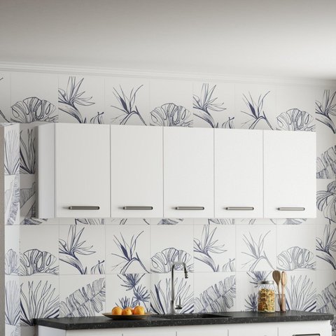 Armário Aéreo para Cozinha em Aço 174cm Novo Vênus Branco