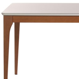 Conjunto de Jantar Mesa com Vidro 6 Cadeiras Ella - Natural C/ Caramelo - 4