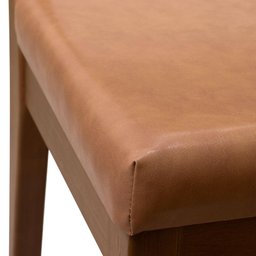 Conjunto de Jantar Mesa com Vidro 6 Cadeiras Ella - Natural C/ Caramelo - 9