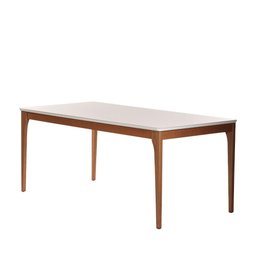 Conjunto de Jantar Mesa com Vidro 6 Cadeiras Ella - Natural C/ Caramelo - 2