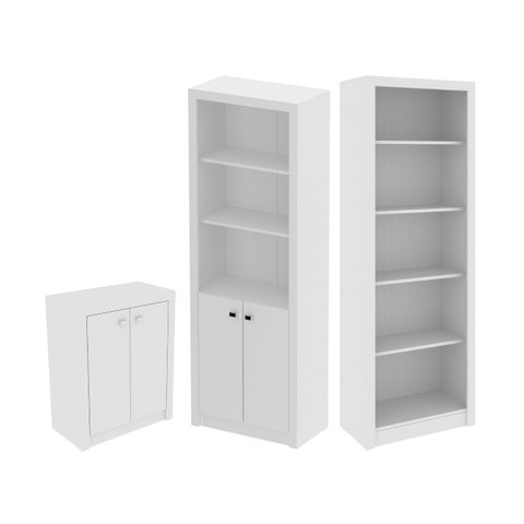 Conjunto para Escritório 3 Peças Branco Tecnomobili