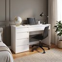 Ver imagem 1 de Escrivaninha 5 Gavetas 136CMX81CMX45CM 100% MDF