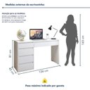 Ver imagem 5 de Escrivaninha 5 Gavetas 136CMX81CMX45CM 100% MDF