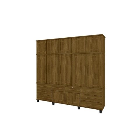 Roupeiro / Guarda Roupas Diam Triplex 2.40m com Espelho Casal Amplo Espaço Interno e Gavetas com Cha