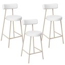 Ver imagem 1 de Kit 03 Banquetas Baixa Cozinha Sala Jantar Bancada Milão Arena L02 Facto Branco - lyam decor