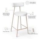Ver imagem 4 de Kit 03 Banquetas Baixa Cozinha Sala Jantar Bancada Milão Arena L02 Facto Branco - lyam decor