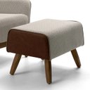 Ver imagem 3 de Poltrona Decorativa Milena com Puff Viseo Fixa Base Madeira Jacar Algodão B-208 - Lyam Decor