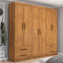 Ver imagem 1 de Guarda-roupa Casal Mondo 6 Portas 4 Gavetas Cinamomo - Pnr Móveis