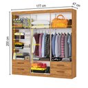 Ver imagem 4 de Guarda-roupa Casal Mondo 6 Portas 4 Gavetas Cinamomo - Pnr Móveis