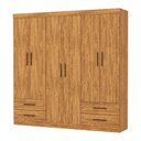 Ver imagem 3 de Guarda-roupa Casal Mondo 6 Portas 4 Gavetas Cinamomo - Pnr Móveis