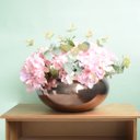 Ver imagem 5 de Flores artificiais Arranjo de Hortênsias Rosas no Vaso Bronze |Linha permanente Formosinha
