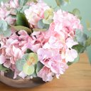 Ver imagem 6 de Flores artificiais Arranjo de Hortênsias Rosas no Vaso Bronze |Linha permanente Formosinha