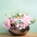 Ver imagem 7 de Flores artificiais Arranjo de Hortênsias Rosas no Vaso Bronze |Linha permanente Formosinha