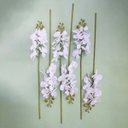 Ver imagem 1 de Kit 6 Orquídeas Artificiais Brancas Aveludadas com 7 flores