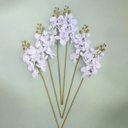 Ver imagem 3 de Kit 6 Orquídeas Artificiais Brancas Aveludadas com 7 flores