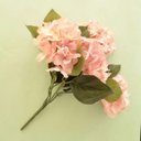 Ver imagem 1 de Flores Artificiais Buquê de Hortência com Folhas Rosa 55cm|linha Permanente Formosinha