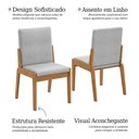 Ver imagem 3 de Kit 2 Cadeiras Sinfonia Naturalle e Linho Cinza com Design Moderno e Confortável