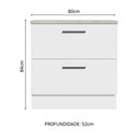 Ver imagem 3 de Balcão Armário de Cozinha 80 cm 2 Gavetas Branco Agata Madesa