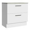Balcão Armário de Cozinha 80 cm 2 Gavetas Branco Agata Madesa - 2