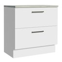 Ver imagem 1 de Balcão Armário de Cozinha 80 cm 2 Gavetas Branco Agata Madesa