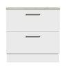 Balcão Armário de Cozinha 80 cm 2 Gavetas Branco Agata Madesa - 6