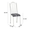 Ver imagem 5 de Kit 8 Cadeiras de Cozinha Alasca Estampado Listrado Pés de Ferro Branco - Pallazio