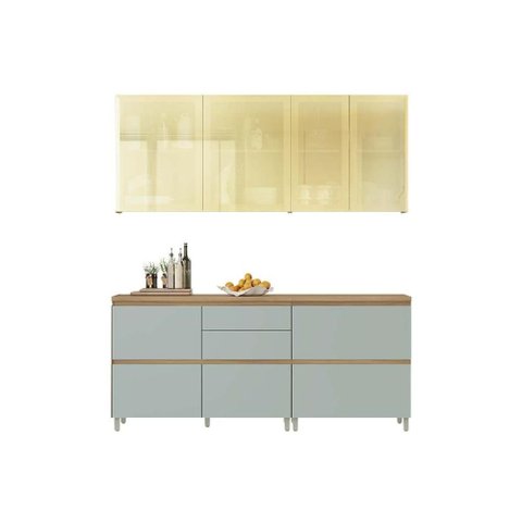 Cozinha Modulada Nesher 4 Peças Rainha CZ433 Nature/Verde