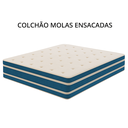 Ver imagem 1 de Colchão Molas Ensacadas 128x188x24 - Lateral Azul Premium
