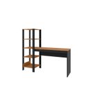 Ver imagem 4 de Mesa Escritório Computador Multiuso com Estante Lateral Artemis Canela