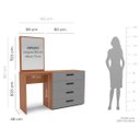 Ver imagem 3 de Cômoda Penteadeira Lisboa 4 Gavetas com Espelho 149x160cm Cinza/Freijó 250800