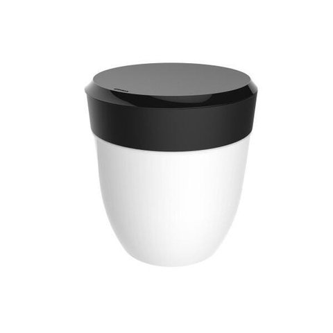 Lixeira 2,5l Cesto de Lixo Branco com Tampa Preta Pia Crippa