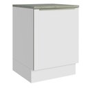 Ver imagem 1 de Balcão 60 cm 1 Porta Branco/Branco Veludo Lux Madesa