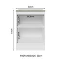 Ver imagem 4 de Balcão 60 cm 1 Porta Branco/Branco Veludo Lux Madesa