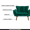 Ver imagem 5 de Poltrona Namoradeira Pés Palito Charger Veludo Verde