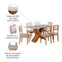 Ver imagem 5 de Conjunto de Mesa Sala de Jantar Tampo com Vidro 1,60m Grécia 6 Cadeiras Santiago Dobuê