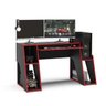 Mesa Gamer Escrivaninha Kyoto com 3 Nichos - Preto Vermelho - 2