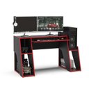 Ver imagem 2 de Mesa Gamer Escrivaninha Kyoto com 3 Nichos - Preto Vermelho