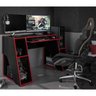 Mesa Gamer Escrivaninha Kyoto com 3 Nichos - Preto Vermelho - 1