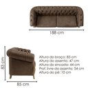 Ver imagem 6 de Sofá Milano 2 Lugares 188cm Café Courino Milani Movelaria