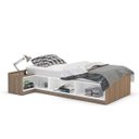 Ver imagem 1 de Cama Canadá Mesa de Cabeceira 3 Nichos - Castanho Branco