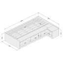 Ver imagem 4 de Cama Canadá Mesa de Cabeceira 3 Nichos - Castanho Branco