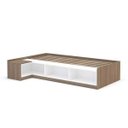Ver imagem 2 de Cama Canadá Mesa de Cabeceira 3 Nichos - Castanho Branco
