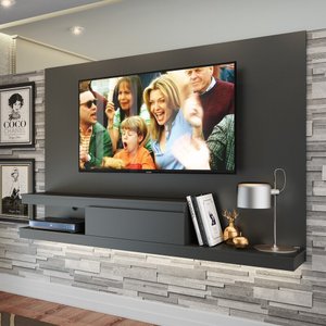 Painel Home Suspenso Sala para TV até 50" Grafite