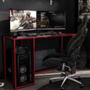 Ver imagem 1 de Mesa Gamer Escrivaninha Singapura 1 Nicho - Preto/vermelho