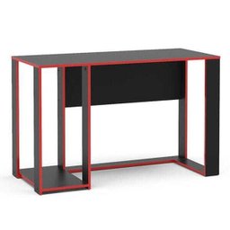 Mesa Gamer Escrivaninha Singapura 1 Nicho - Preto/vermelho - 3