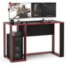 Mesa Gamer Escrivaninha Singapura 1 Nicho - Preto/vermelho - 2