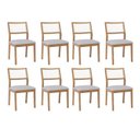 Ver imagem 1 de Kit 8 Cadeiras para Sala de Jantar Estofadas Bella Cinza/Madeira